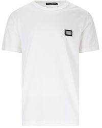 Dolce & Gabbana - T-Shirt With Logo Plaque - Lyst