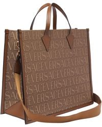 Versace - All Over Logo Large Tote Bag - Lyst