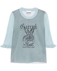 Ganni - Bunny Crewneck Top - Lyst