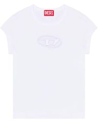 DIESEL - T-angie T-shirt With Peekaboo Logo White - Lyst