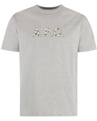 A.P.C. - Willow Cotton Crew-neck T-shirt - Lyst