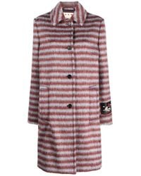 Marni - Brushed Striped Single-breasted Coat - Lyst