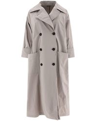 Brunello Cucinelli - Techno Canvas Coat With Shiny Details - Lyst