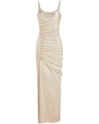 Rabanne - Long Dress With Decorative Buttons - Lyst