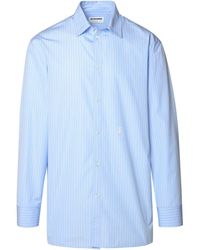 Jil Sander - Light Blue Cotton Shirt - Lyst