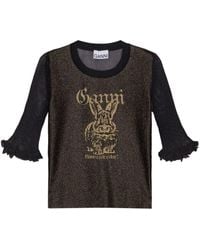 Ganni - Bunny Crewneck Top - Lyst