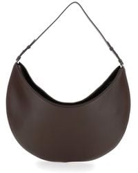 Jacquemus - 'le Calisso Rond Large' Brown Shoulder Bag With Adjustable Strap And Embossed Logo In Leather Woman - Lyst