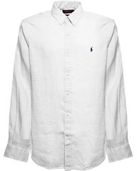 Polo Ralph Lauren - Man 's Linen Shirt With Logo - Lyst