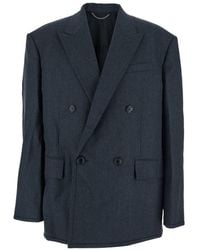Juun.J - Double-Breasted Jacket With Peaked Revers And Patch Pockets On Front - Lyst