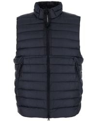 C.P. Company - Vest With Mock Neck And Logo Plaque On The Side - Lyst