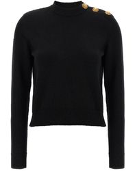Balmain - Eco-Cashmere Button Sweater - Lyst