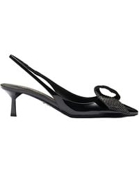 Prada - Patent Leather Slingback Pumps - Lyst