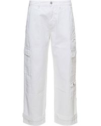 ICON DENIM - 'miki' White Jeans With Patch And Welt Pockets In Cotton Denim Woman - Lyst
