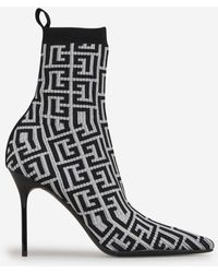 Balmain - Skye Monogram Ankle Boots - Lyst