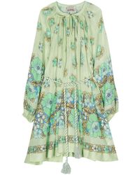 ALÉMAIS - Velma Floral-Print Ramie Mini Dress - Lyst