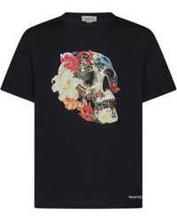 Alexander McQueen - Floral Skull T-Shirt - Lyst