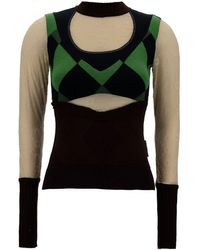 Marine Serre - Sweater With Crescent Moon And Diamond Motif In Cotton - Lyst
