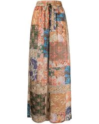 Zimmermann - Graphic-print Straight-leg Trousers - Lyst