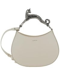 Lanvin - Hobo Cat Bag With Embellished Metal Handle - Lyst