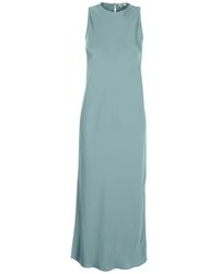 Herno - Sleeveless Crewneck Tech Fabric Dress With Side Single Slit - Lyst