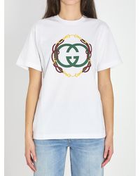 Gucci - Cotton Jersey T-Shirt With Print - Lyst