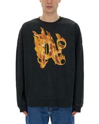 Palm Angels - Burning Monogram Print Sweatshirt - Lyst