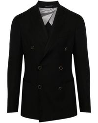 Emporio Armani - Wool Doulbe-Breasted Blazer Jacket - Lyst