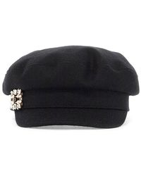 Roger Vivier - Elegant Wool Felt Sailor Hat With Crystal Buckle, Size S - Lyst