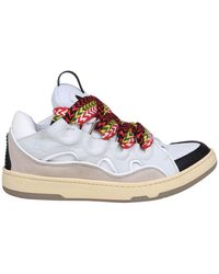 Lanvin - Sneakers In Leather, Fabric And Suede - Lyst