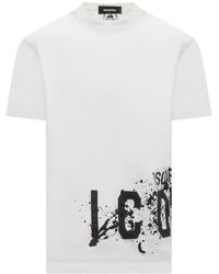 DSquared² - Icon Collection T-Shirt With Splash Cool Print - Lyst
