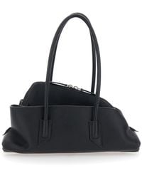 The Attico - 'La Passeggiata Small' Shoulder Bag With Tubular Handles And Impressed Logo On The Front - Lyst