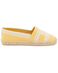 Tory Burch - Striped Espadrilles With Double T - Lyst