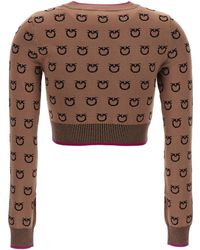 Pinko - Short Sweater With Logo - Lyst