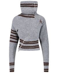 The Attico - High Neck Cardigan - Lyst