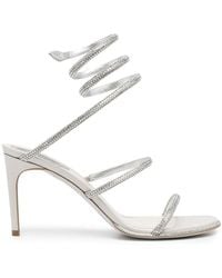 Rene Caovilla - Cleo Crystal 80 Wrap Sandals - Lyst