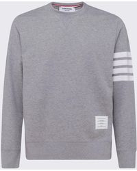 Thom Browne - Light Grey Cotton 4-bar Sweatshirt - Lyst