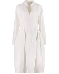 Bottega Veneta - Embellished Paneled Silk-twill Midi Dress - Lyst