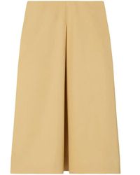 Tory Burch - Pleated Midi Cotton Skirt - Lyst
