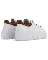 Hogan - White Leather H-stripes Sneakers - Lyst