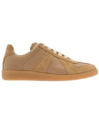 Maison Margiela - 'replica' And Brown Low-top Sneakers With Suede Inserts In Leather Woman - Lyst