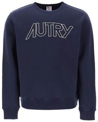 Autry - Crew-Neck Sweatshirt With Logo Embroidery - Lyst