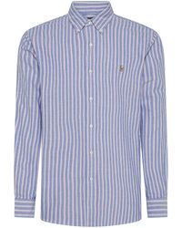 Polo Ralph Lauren - Cotton Shirt With Striped Pattern And Logo - Lyst