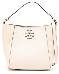 Tory Burch - White Handbag With Tonal Logo Detail In Grainy Leather Woman - Lyst