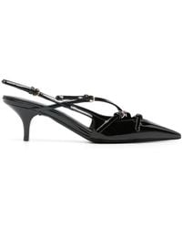Miu Miu - Patent Leather Slingbacks With Buckles Shoes - Lyst