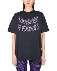 Versace - Goddess Oversized T-shirt - Lyst