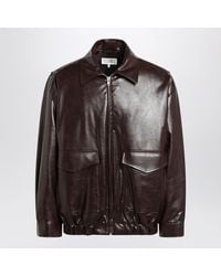 MM6 by Maison Martin Margiela - Burgundy Faux Zip Bomber - Lyst