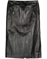 McQueen - Low-Rise Leather Skirt - Lyst