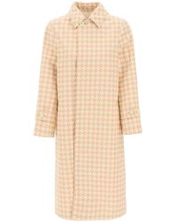 Burberry - Houndstooth Patterned Car Coat - Lyst