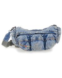 DIESEL - Patch-pocket Denim Shoulder Bag - Lyst