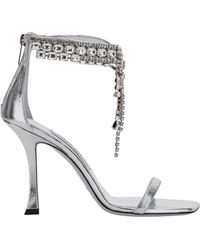 Jimmy Choo - 'Verity' Metallic Sandals With High Stiletto Heel - Lyst